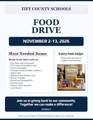 Omega Elementary School Food Drive Flyer