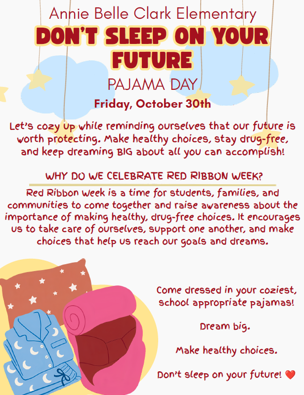 Red Ribbon Week Pajama Day