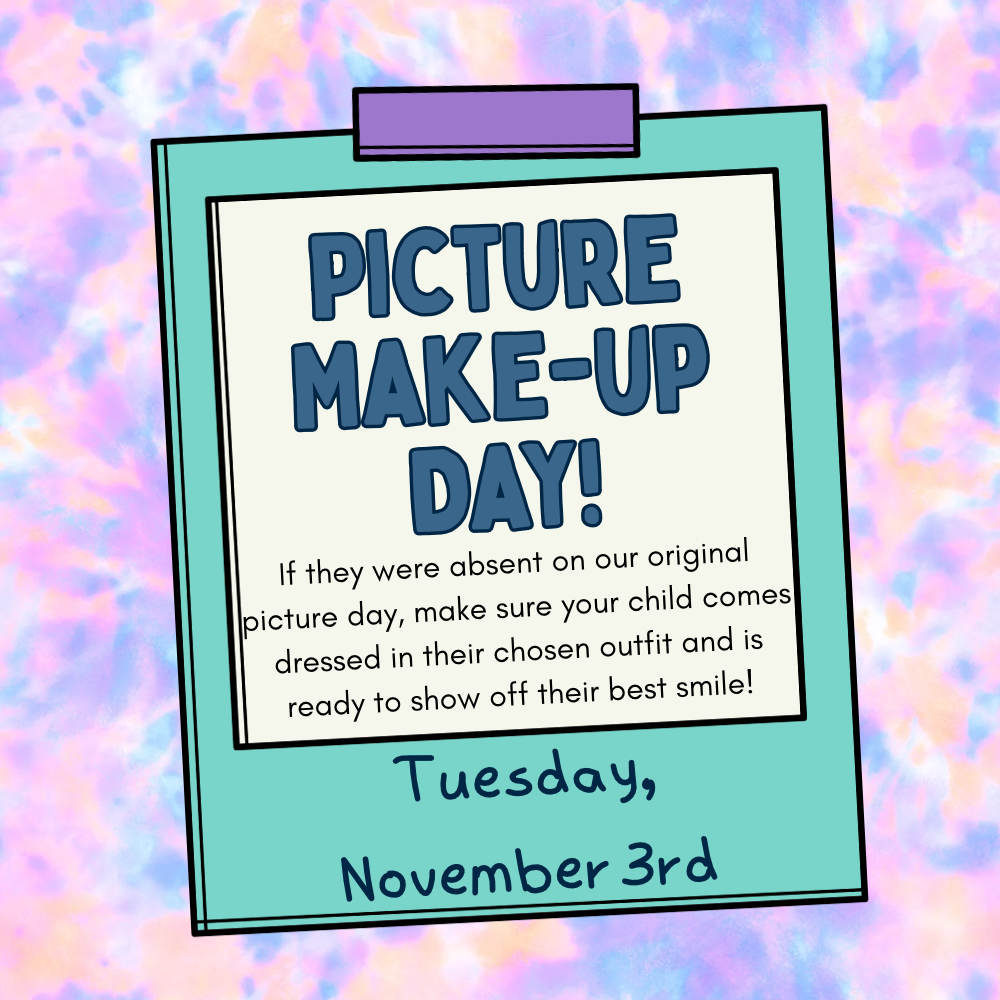 Omega Elementary School make-up picture day flyer
