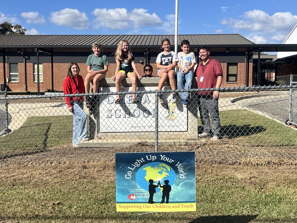 Omega Elementary student council members participated in the "Go Light Up Your World" campaign.