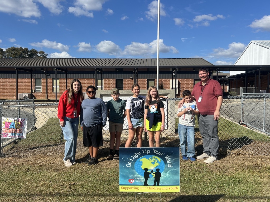 Omega Elementary student council members participated in the "Go Light Up Your World" campaign.