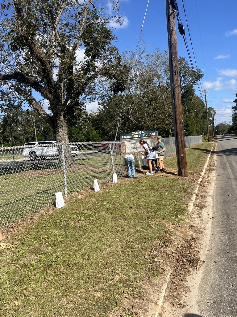 Omega Elementary student council members participated in the "Go Light Up Your World" campaign.