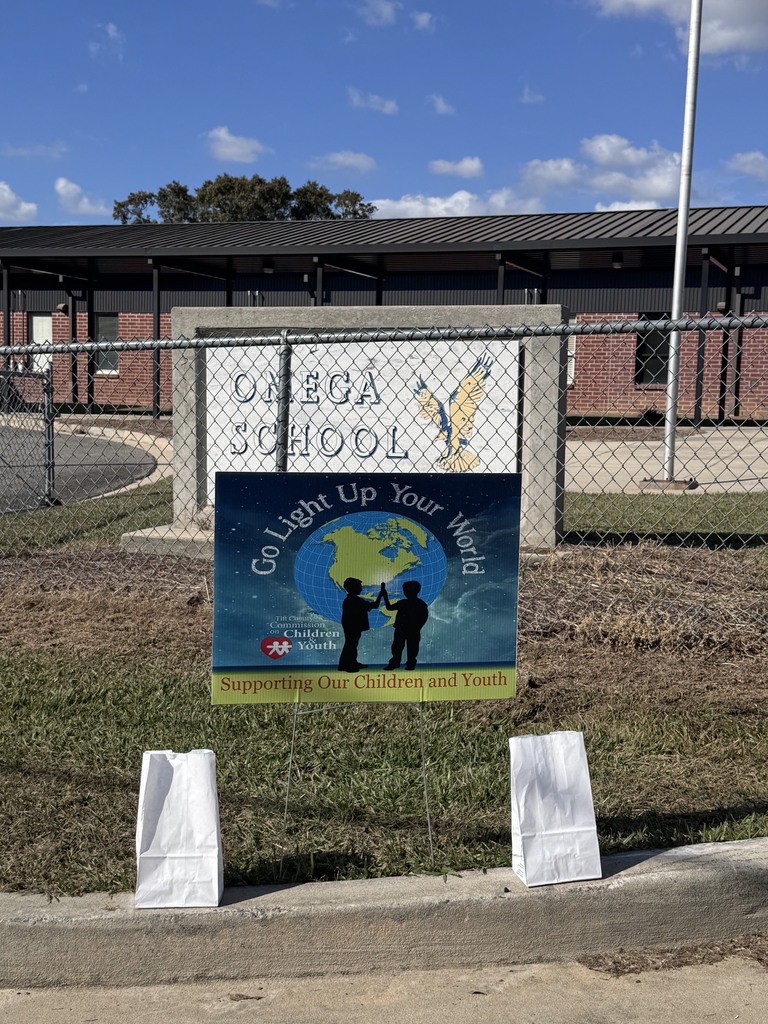 Omega Elementary student council members participated in the "Go Light Up Your World" campaign.