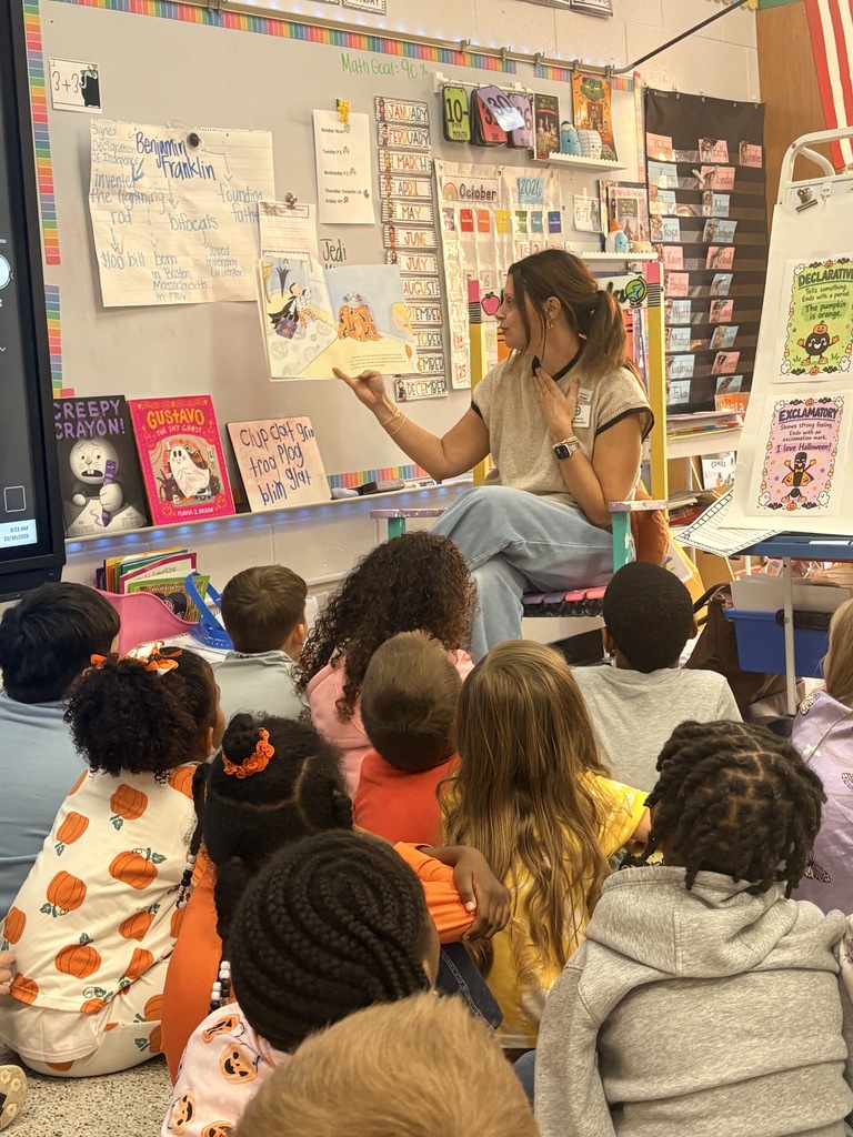 Ms. Duncan visit Mrs. Deanda's first grade class for a read aloud and activity.