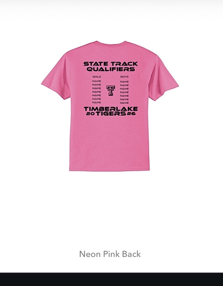 pink state track shirt back