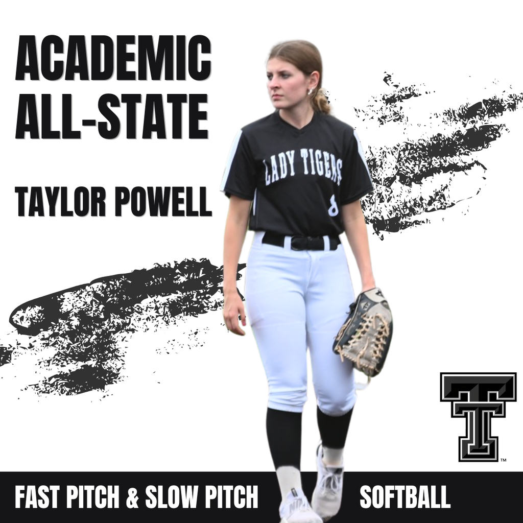 Taylor Powell receives Academic All State in both fast pitch and slow pitch softball. 
