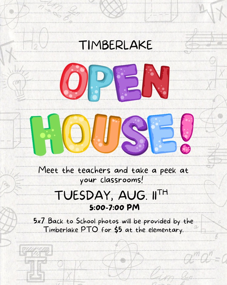 open house is Tuesday August 11th from 5-7pm. 