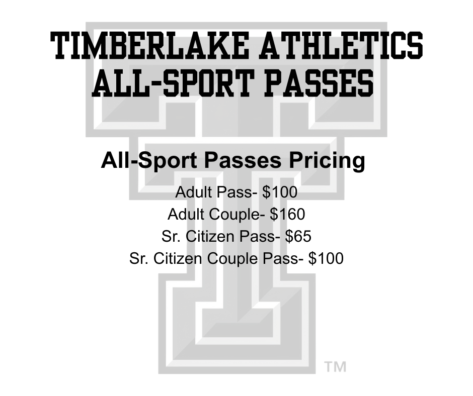 Timberlake athletic passes for sale in the high school office