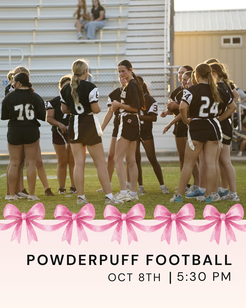 Powderpuff football will be on Thursday, October 8th at 5:30 PM