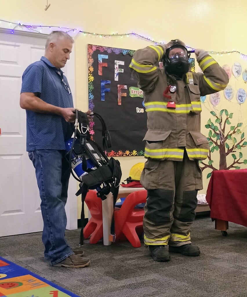 October is fire safety month. A big thanks to Goltry FD for visiting with some of the elementary classes.