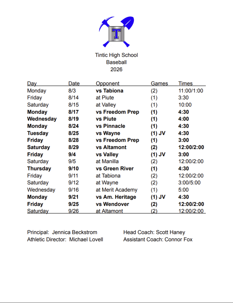 Baseball Schedule