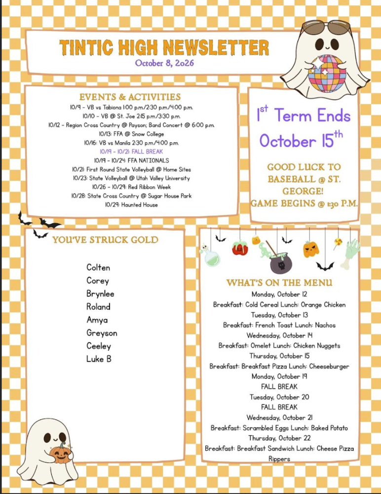Oct 8th Newsletter