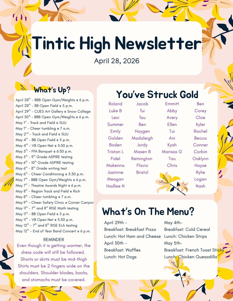 THS Newsletter 4-28-26