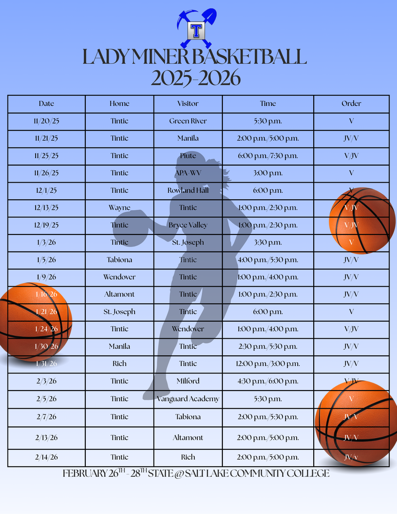 Lady Miner Basketball Schedule