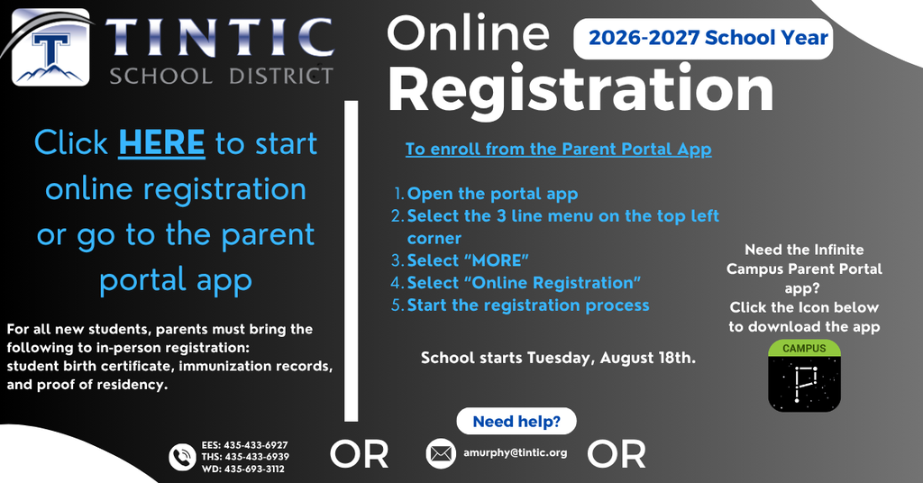 Online Registration is Open for the 2026/2027 School Year! 