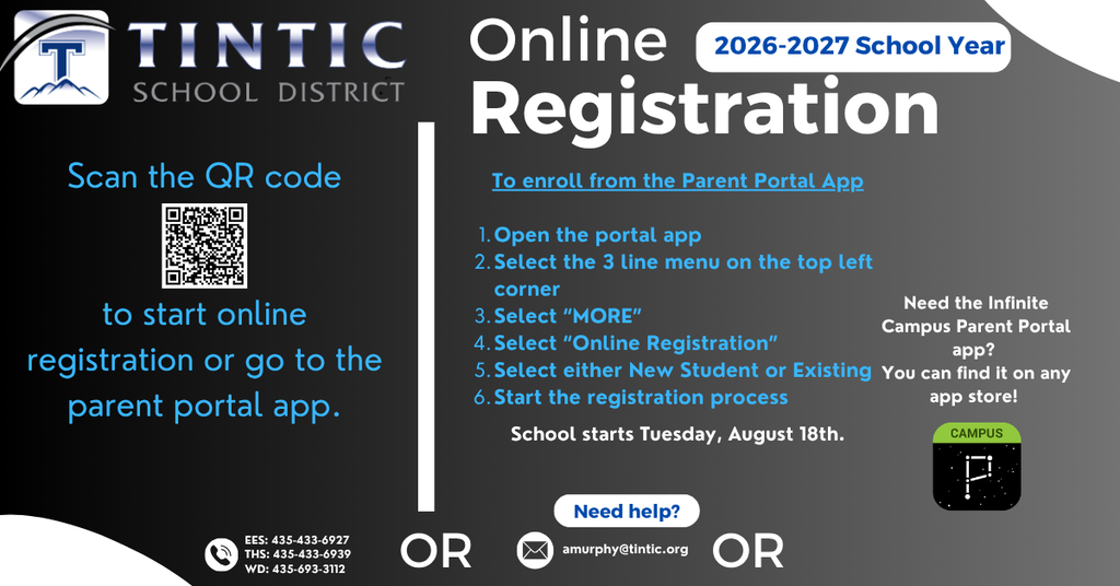 Online Registration for returning students.