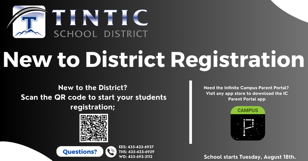 Registration Information for students new to the district. 