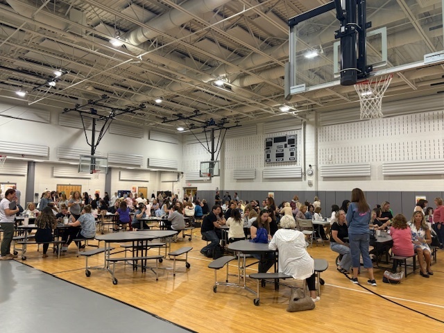 Cafeteria with all staff