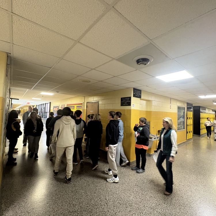 students in hallway