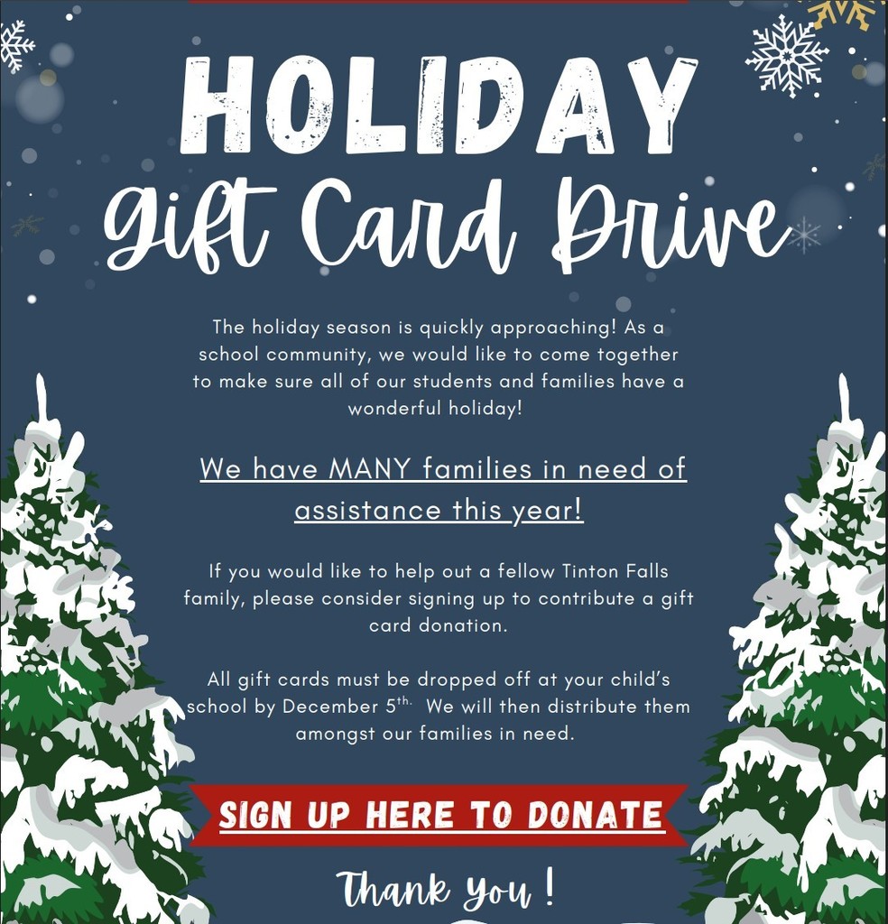Flyer for Holiday Gift Card Drive
