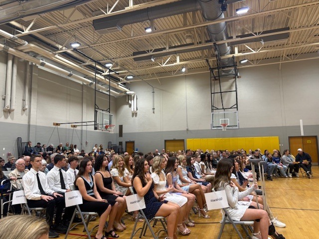 Students in gym for NJHS celebration
