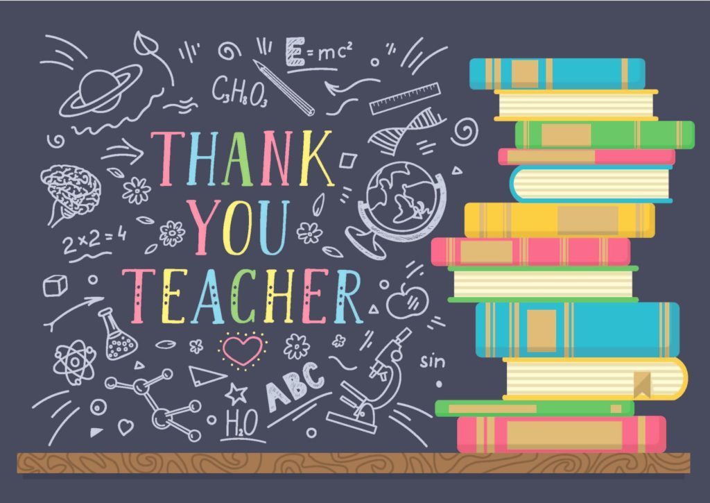 A sign that says Thank You Teacher!