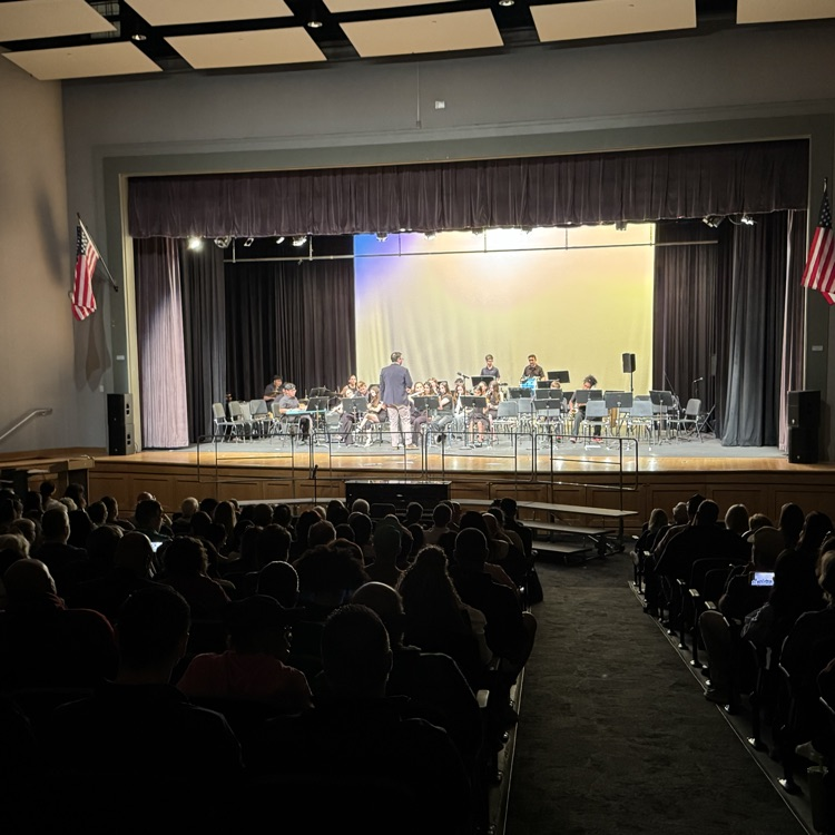 students on stage 