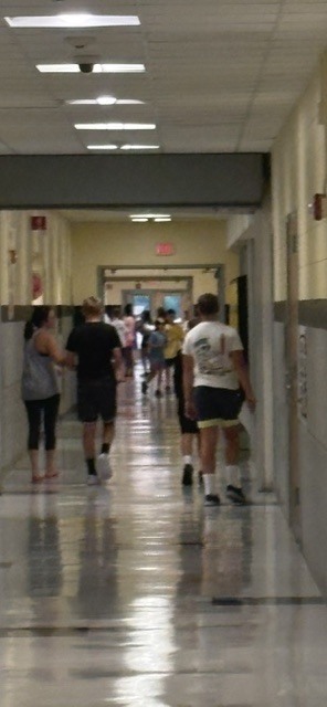 Students in the hallway at a middle school