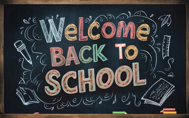 A sign that say welcome back to school