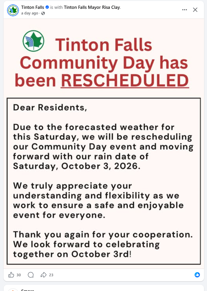 Reschedule Notice