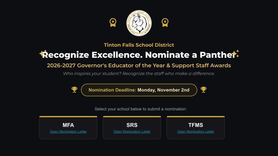 Slide that says 2026-2027 Governor's Educator of the Year Nominations