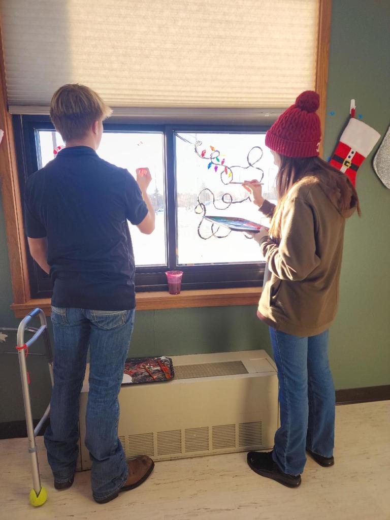 Art II students are adding some Christmas flair to Long Term Care!