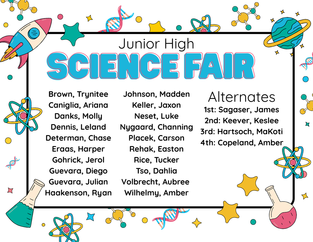 Junior High Science Fair Results