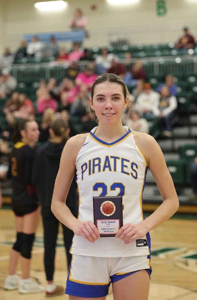 The Lady Pirates came home with a hard fought 2nd place District Tournament finish last night at Williston State College. The girls also took some hardware!  Ava Wallin - Regular Season All District Team  Kambree Johnson - Regular Season All District Team  Theea Johnson - Regular Season All District Team / District 5 All Tournament Team Selection  Cheryl Hayes - Regular Season All District Team / District 5 All Tournament Team Selection / 2026 District 5 Senior Athlete of the Year. She also eclipsed the 1,500 point mark during the first round of the District Tournament 