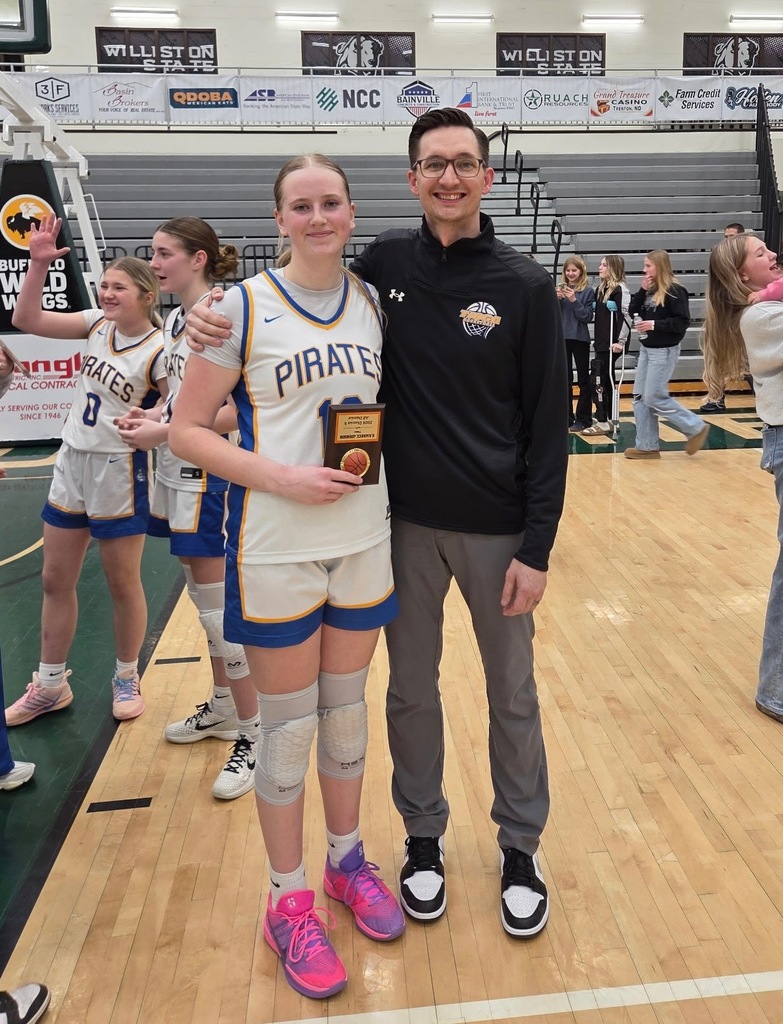 The Lady Pirates came home with a hard fought 2nd place District Tournament finish last night at Williston State College. The girls also took some hardware!  Ava Wallin - Regular Season All District Team  Kambree Johnson - Regular Season All District Team  Theea Johnson - Regular Season All District Team / District 5 All Tournament Team Selection  Cheryl Hayes - Regular Season All District Team / District 5 All Tournament Team Selection / 2026 District 5 Senior Athlete of the Year. She also eclipsed the 1,500 point mark during the first round of the District Tournament 