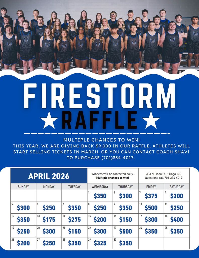 Firestorm Calendar Raffle 2026