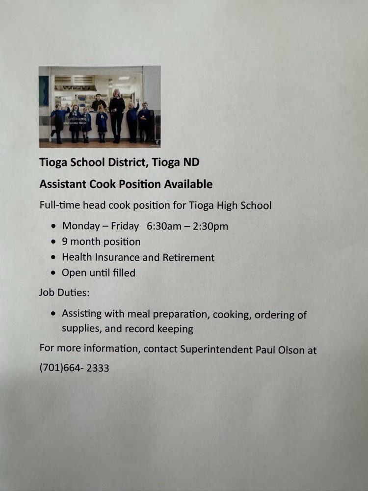 Assistant Cook Position