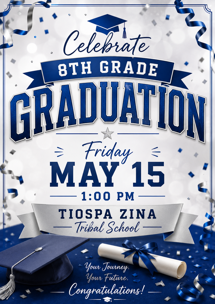 8th Grade Graduation Friday May 15 at 1pm 