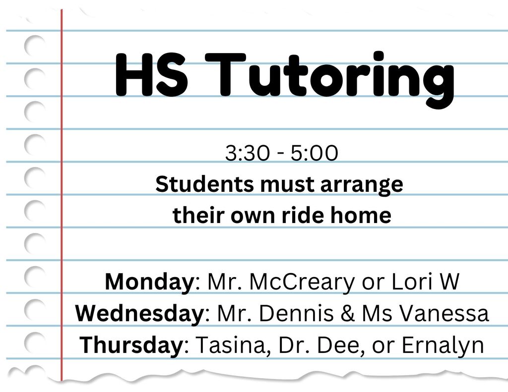 Tutoring Days and Times