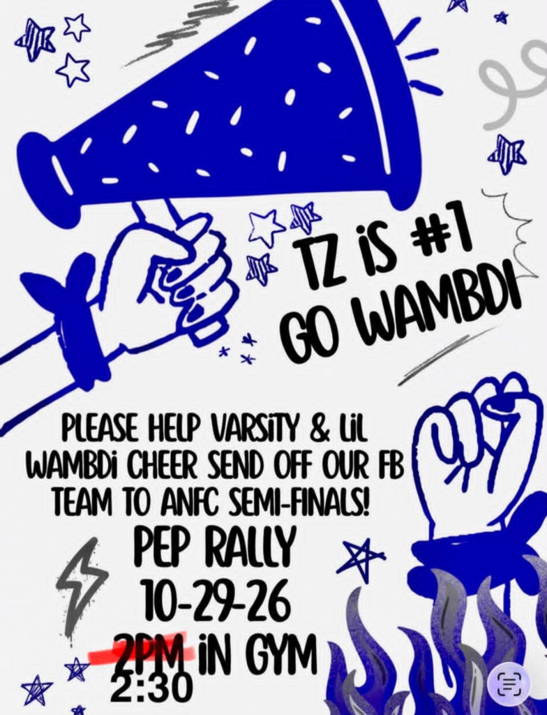 **UPDATED TIME** 2:30 Today Pep Rally