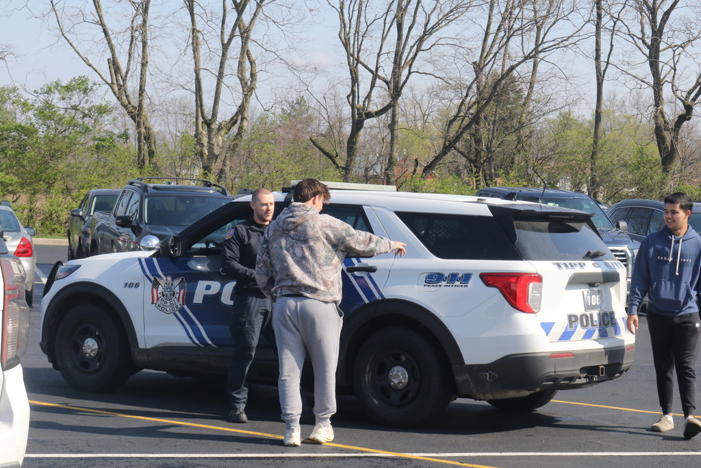 Criminal Justice students' hand-on training with Tipp City Police. 