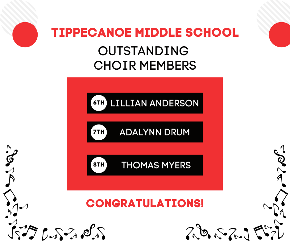 TMS outstanding choir members.