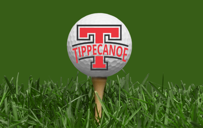 Golf TEE with Tippecanoe logo.