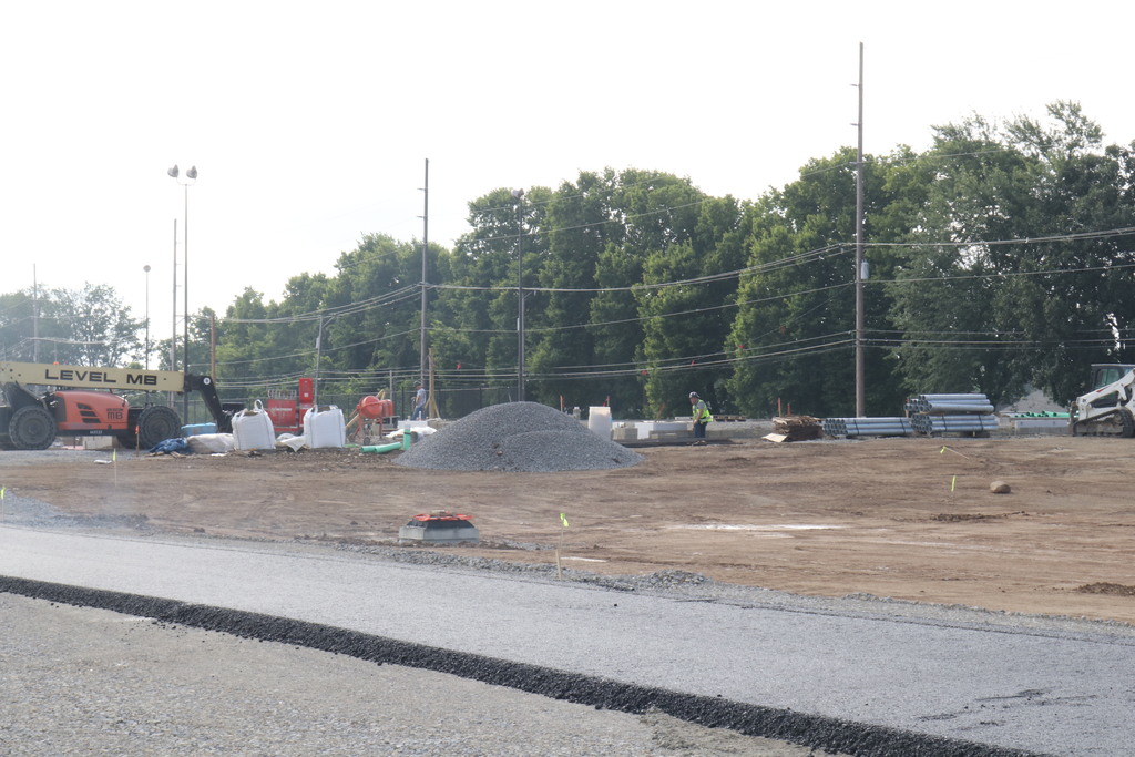 Paving the parking lot.  