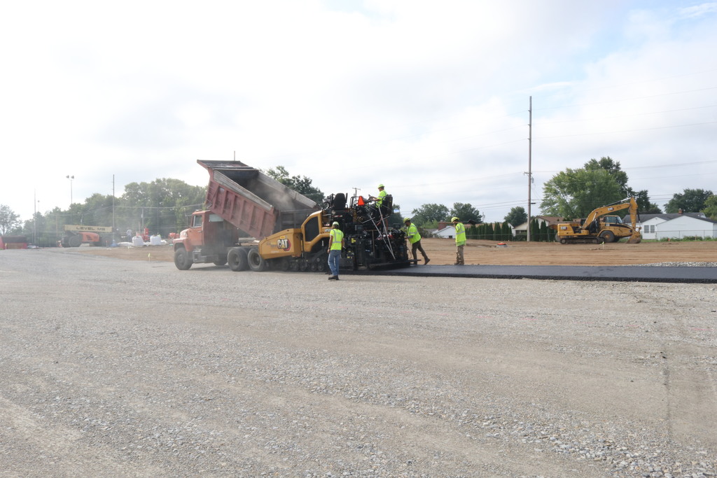 Paving the parking lot.  