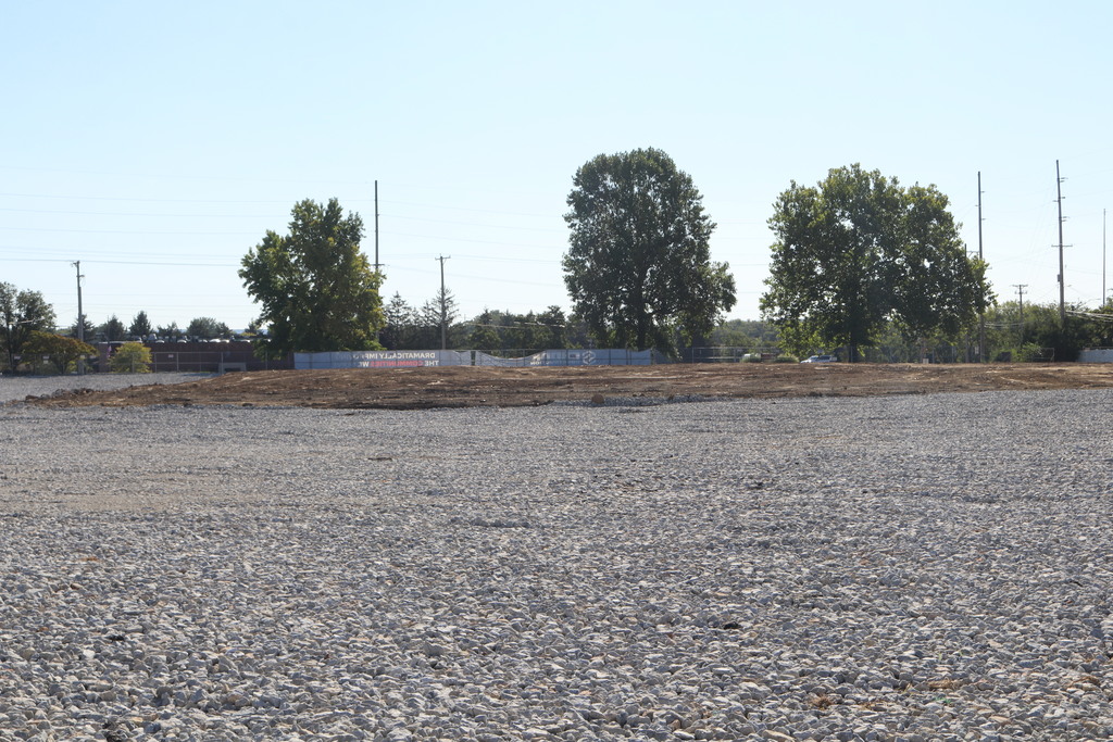 Site of where Nevin Coppock stood is now leveled and a sign of progress.