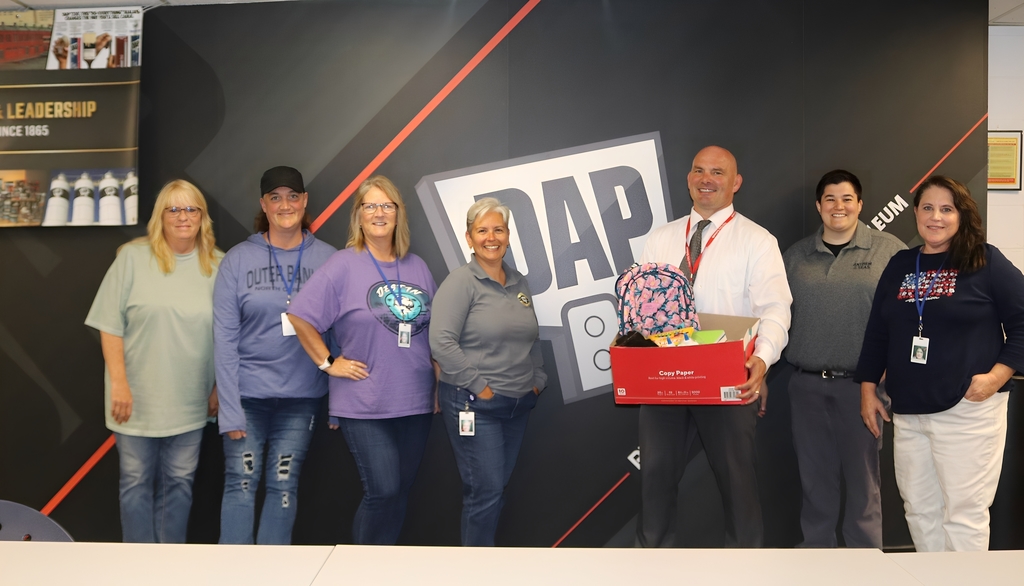 School supplies donated by employees of DAP Global.
