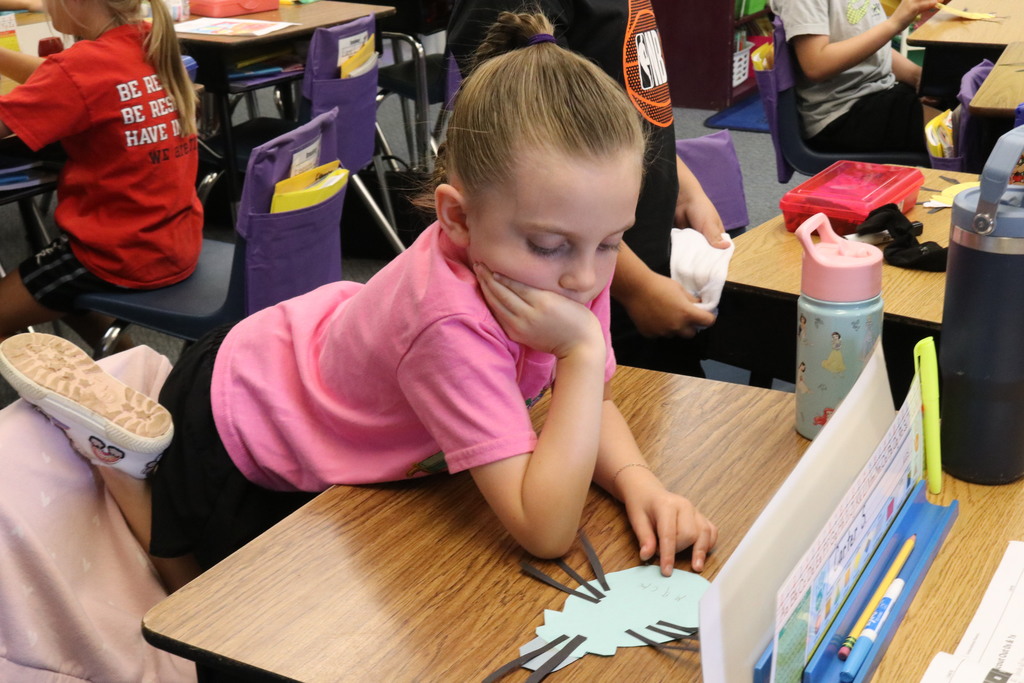 Second graders are learning math skills.  