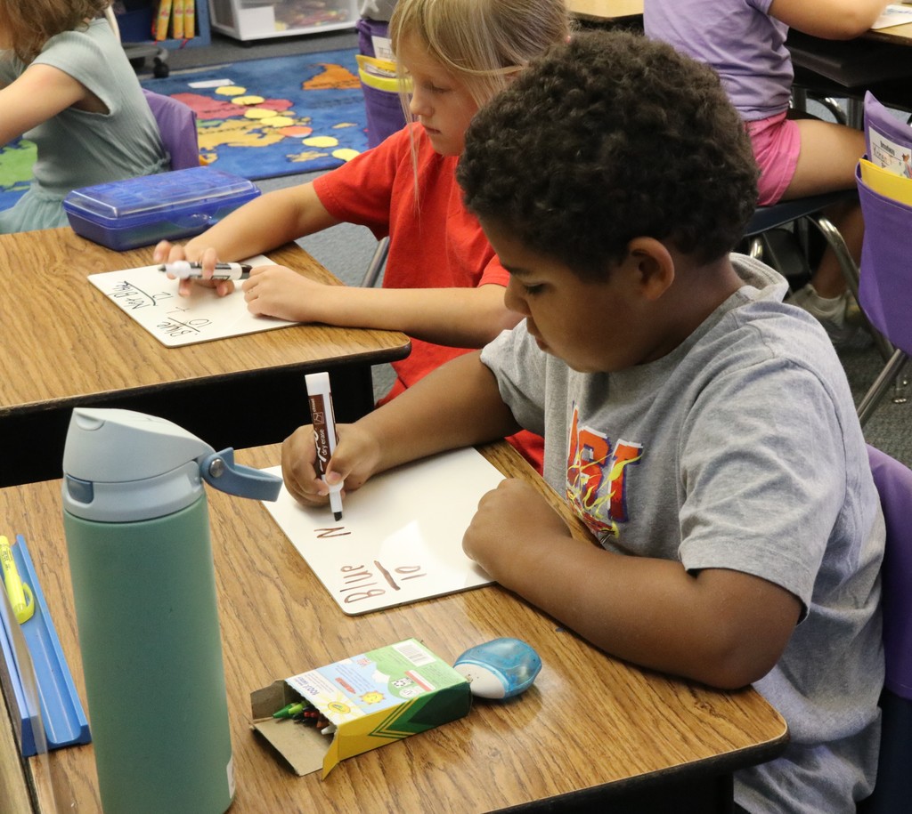 Second graders are learning math skills.  