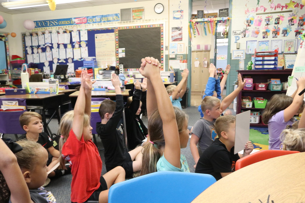 Second graders are learning math skills.  